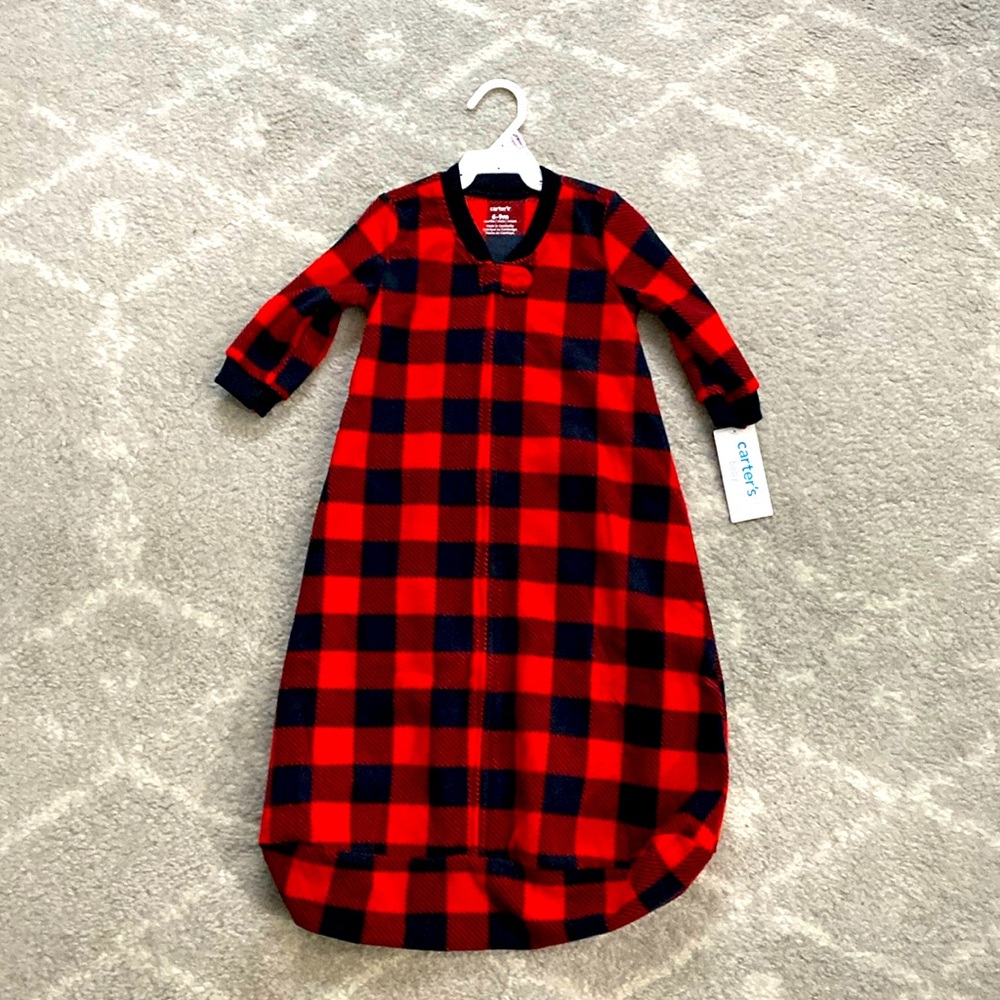 NWT - Carters Baby Red Buffalo Check Sleep Sack